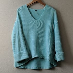 Free People Oversized Aquamarine Sweater